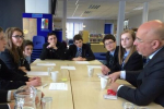 Nadhim Zahawi MP with pupils at Alcester Academy