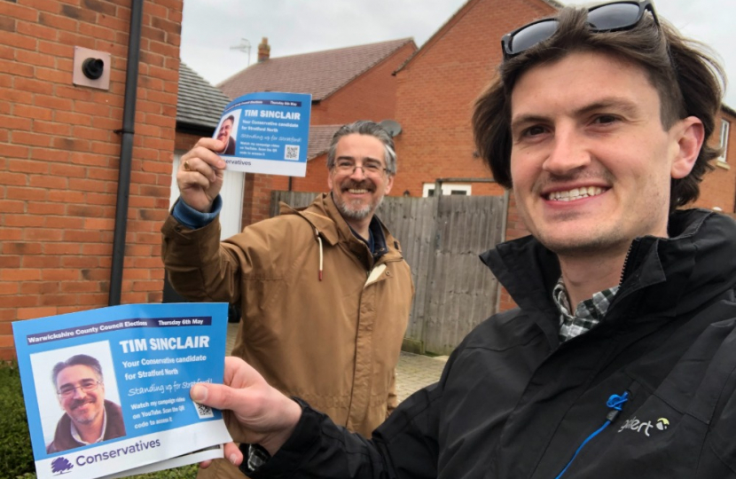 Edward campaigning with Tim Sinclair to gain Stratford North